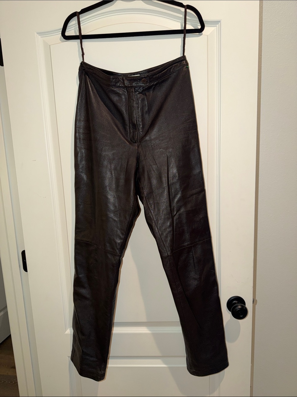 Chocolate brown leather pants size 4 vintage